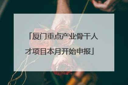 厦门重点产业骨干人才项目本月开始申报