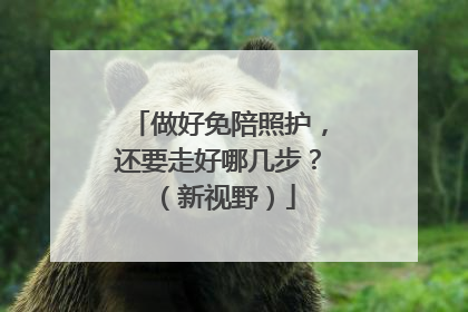 做好免陪照护，还要走好哪几步？（新视野）