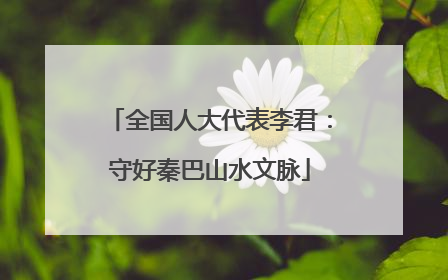 全国人大代表李君：守好秦巴山水文脉