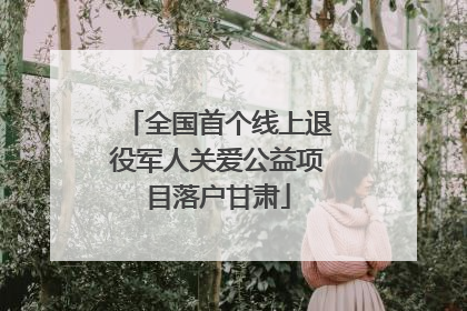 全国首个线上退役军人关爱公益项目落户甘肃