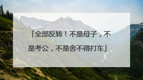 全部反转！不是母子，不是考公，不是舍不得打车