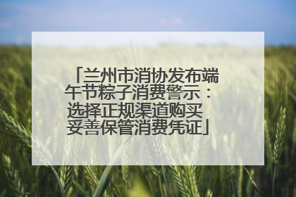 兰州市消协发布端午节粽子消费警示：选择正规渠道购买 妥善保管消费凭证