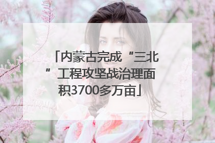 内蒙古完成“三北”工程攻坚战治理面积3700多万亩