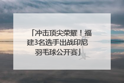 冲击顶尖荣耀！福建3名选手出战印尼羽毛球公开赛