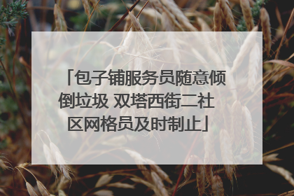 包子铺服务员随意倾倒垃圾 双塔西街二社区网格员及时制止