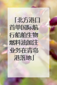 北方港口首单国际航行船舶生物燃料油加注业务在青岛港落地