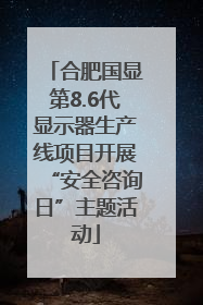 合肥国显第8.6代显示器生产线项目开展“安全咨询日”主题活动