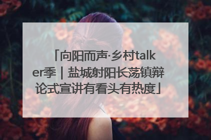 向阳而声·乡村talker季｜盐城射阳长荡镇辩论式宣讲有看头有热度