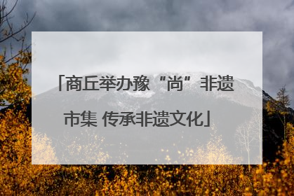 商丘举办豫“尚”非遗市集 传承非遗文化