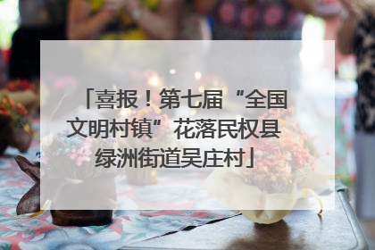 喜报！第七届“全国文明村镇”花落民权县绿洲街道吴庄村