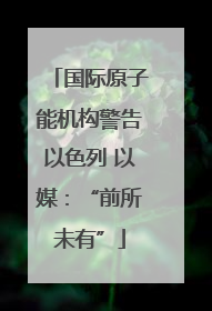国际原子能机构警告以色列 以媒：“前所未有”