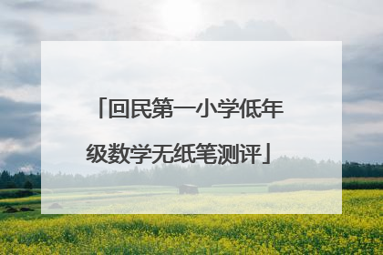 回民第一小学低年级数学无纸笔测评