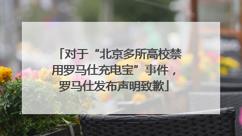 对于“北京多所高校禁用罗马仕充电宝”事件，罗马仕发布声明致歉