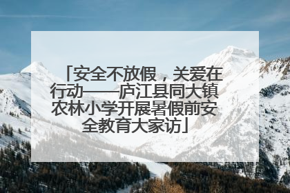 安全不放假，关爱在行动——庐江县同大镇农林小学开展暑假前安全教育大家访