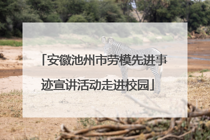 安徽池州市劳模先进事迹宣讲活动走进校园