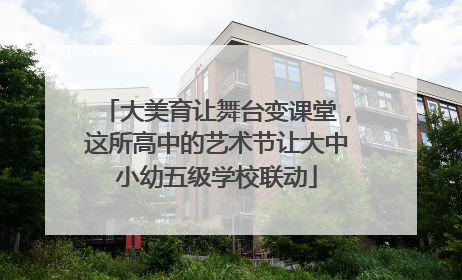 大美育让舞台变课堂，这所高中的艺术节让大中小幼五级学校联动