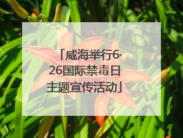 威海举行6·26国际禁毒日主题宣传活动