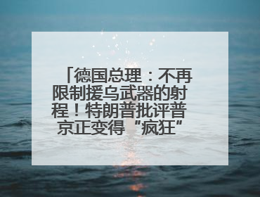 德国总理：不再限制援乌武器的射程！特朗普批评普京正变得“疯狂”，俄方最新回应