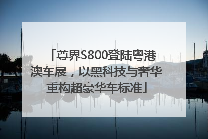 尊界S800登陆粤港澳车展，以黑科技与奢华重构超豪华车标准