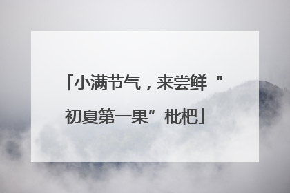 小满节气，来尝鲜“初夏第一果”枇杷