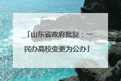 山东省政府批复：一民办高校变更为公办