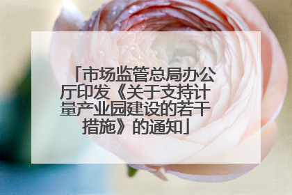 市场监管总局办公厅印发《关于支持计量产业园建设的若干措施》的通知