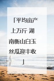 平均亩产上万斤 湖南衡山白玉丝瓜迎丰收