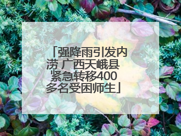 强降雨引发内涝 广西天峨县紧急转移400多名受困师生