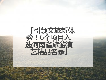 引领文旅新体验！6个项目入选河南省旅游演艺精品名录