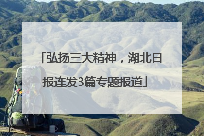 弘扬三大精神，湖北日报连发3篇专题报道