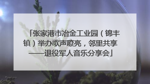张家港市冶金工业园（锦丰镇）举办歌声嘹亮，邻里共享——退役军人音乐分享会