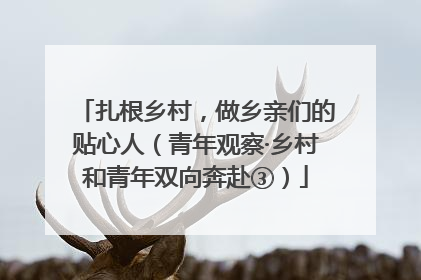 扎根乡村，做乡亲们的贴心人（青年观察·乡村和青年双向奔赴③）