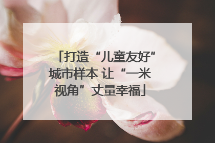 打造“儿童友好”城市样本 让“一米视角”丈量幸福