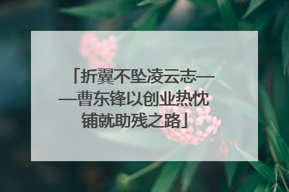折翼不坠凌云志——曹东锋以创业热忱铺就助残之路