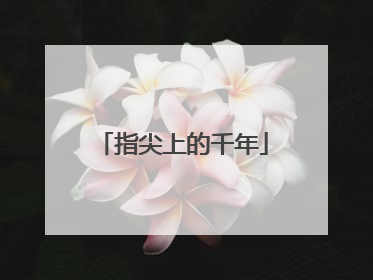 指尖上的千年