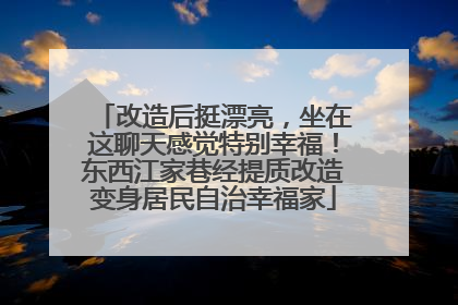 改造后挺漂亮，坐在这聊天感觉特别幸福！东西江家巷经提质改造变身居民自治幸福家