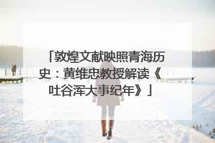 敦煌文献映照青海历史：黄维忠教授解读《吐谷浑大事纪年》