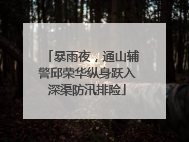 暴雨夜，通山辅警邱荣华纵身跃入深渠防汛排险
