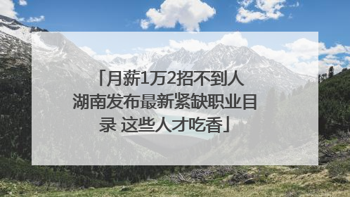 月薪1万2招不到人 湖南发布最新紧缺职业目录 这些人才吃香