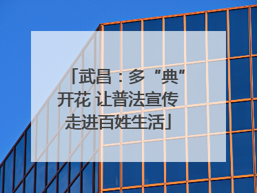 武昌：多“典”开花 让普法宣传走进百姓生活