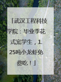 武汉工程科技学院：毕业季花式宠学生，1.25吨小龙虾免费吃！