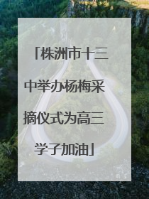 株洲市十三中举办杨梅采摘仪式为高三学子加油