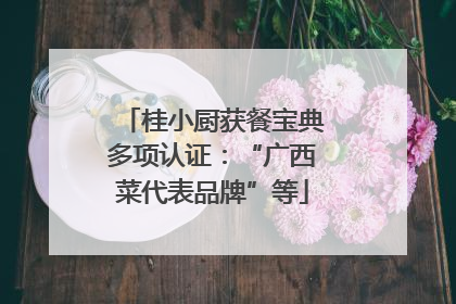 桂小厨获餐宝典多项认证：“广西菜代表品牌”等
