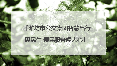 潍坊市公交集团智慧出行惠民生 便民服务暖人心