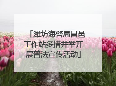 潍坊海警局昌邑工作站多措并举开展普法宣传活动