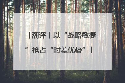 潮评丨以“战略敏捷”抢占“时差优势”