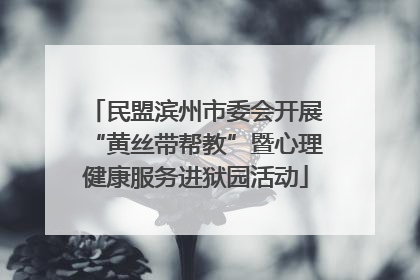 民盟滨州市委会开展“黄丝带帮教”暨心理健康服务进狱园活动
