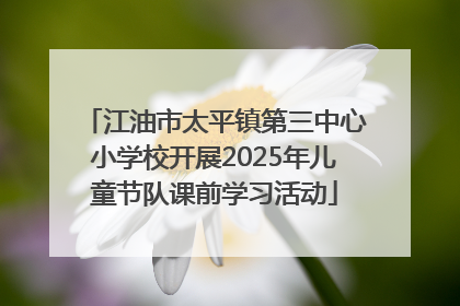 江油市太平镇第三中心小学校开展2025年儿童节队课前学习活动
