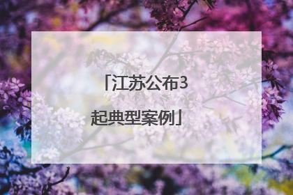 江苏公布3起典型案例