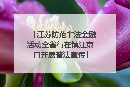 江苏防范非法金融活动全省行在镇江京口开展普法宣传